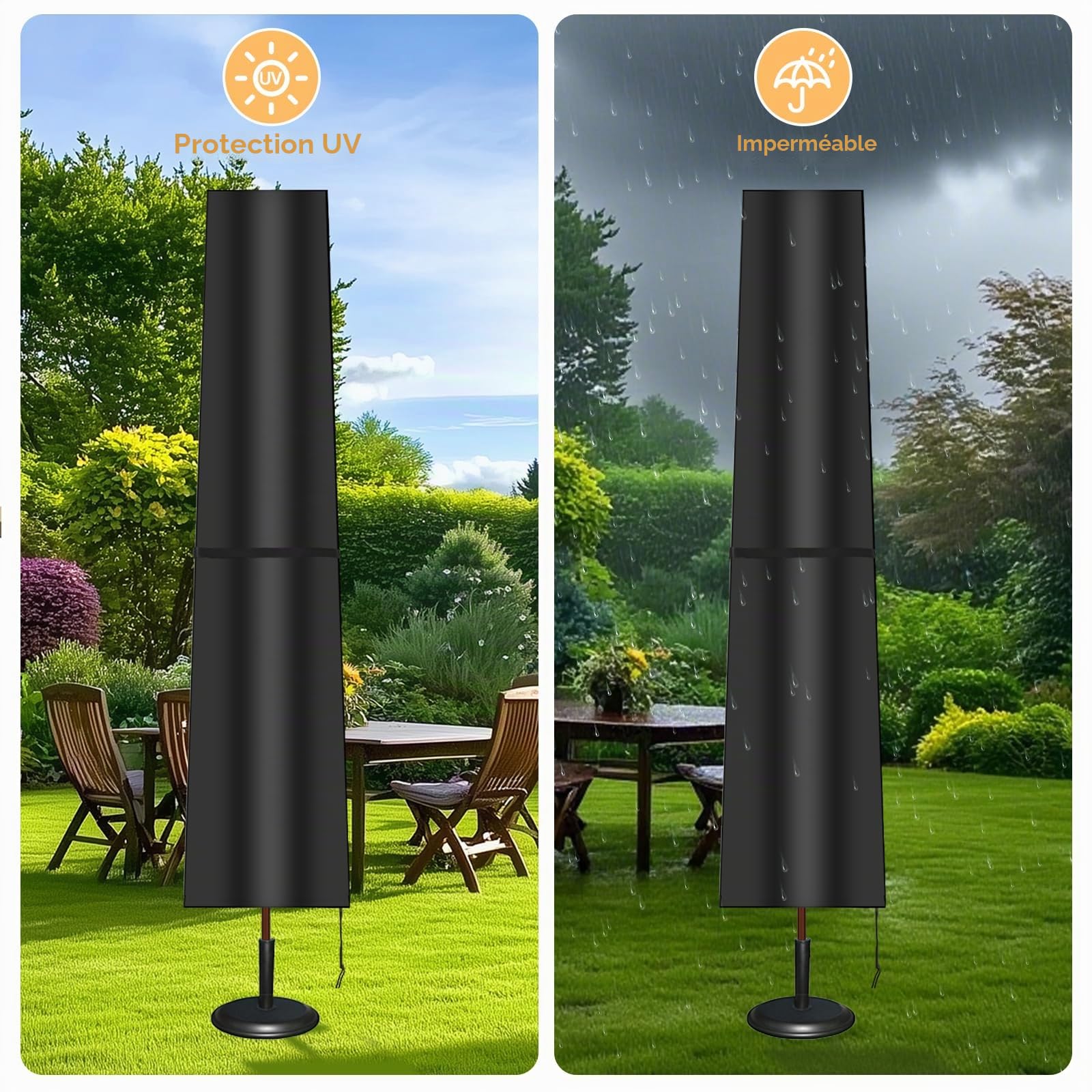 Housse de protection étanche parasol Yoxovo 210D Ø 2/3 m déporté