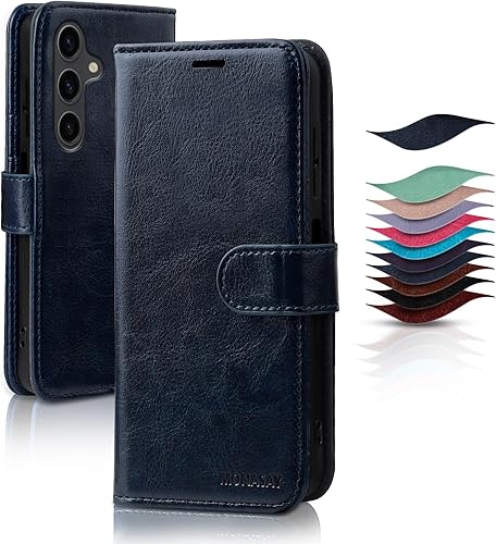 MONASAY Wallet Case Compatible for Samsung Galaxy A35 5G, [Included Glass Screen