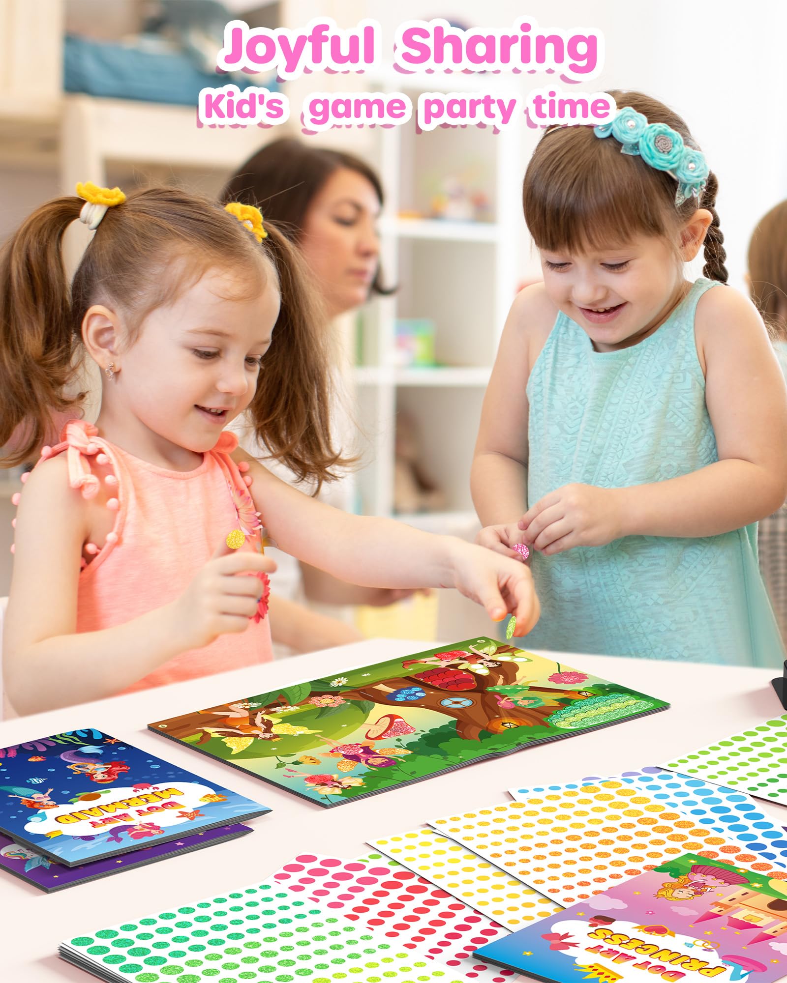 D-FantiX 4 Dot Art Stickerbücher Für Kinder 3–9 Jahre – Mit über 5800 Stickern