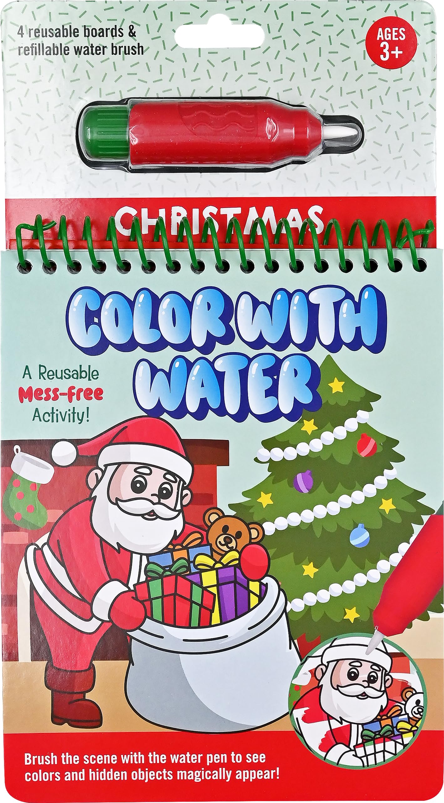 Color With Water - Christmas (includes mess free water pen)