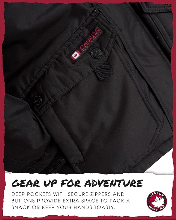 CANADA WEATHER GEAR Boy Winter Coat - Heavyweight Water and Wind Resistant Boys Winter Parka Jacket Ski Insulated Outerwear