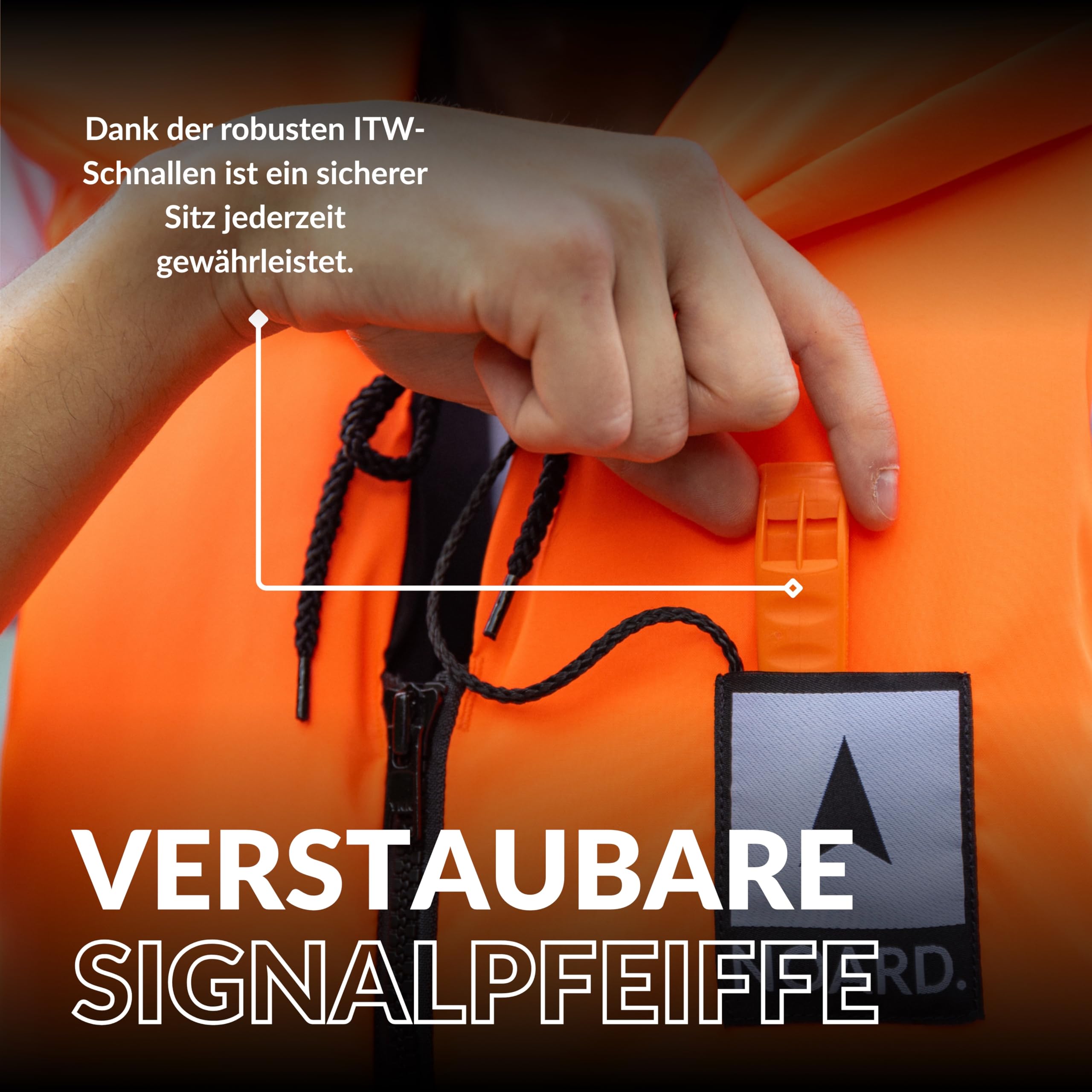 NOARD Rettungsweste Seaside Kinder & Erwachsene | 100N nach EN ISO 12402-4 | Schwimmweste & Auftriebsweste 15-120 kg | für Boot, Segeln & Wassersport | mit Signalpfeife & Solas-Reflektoren