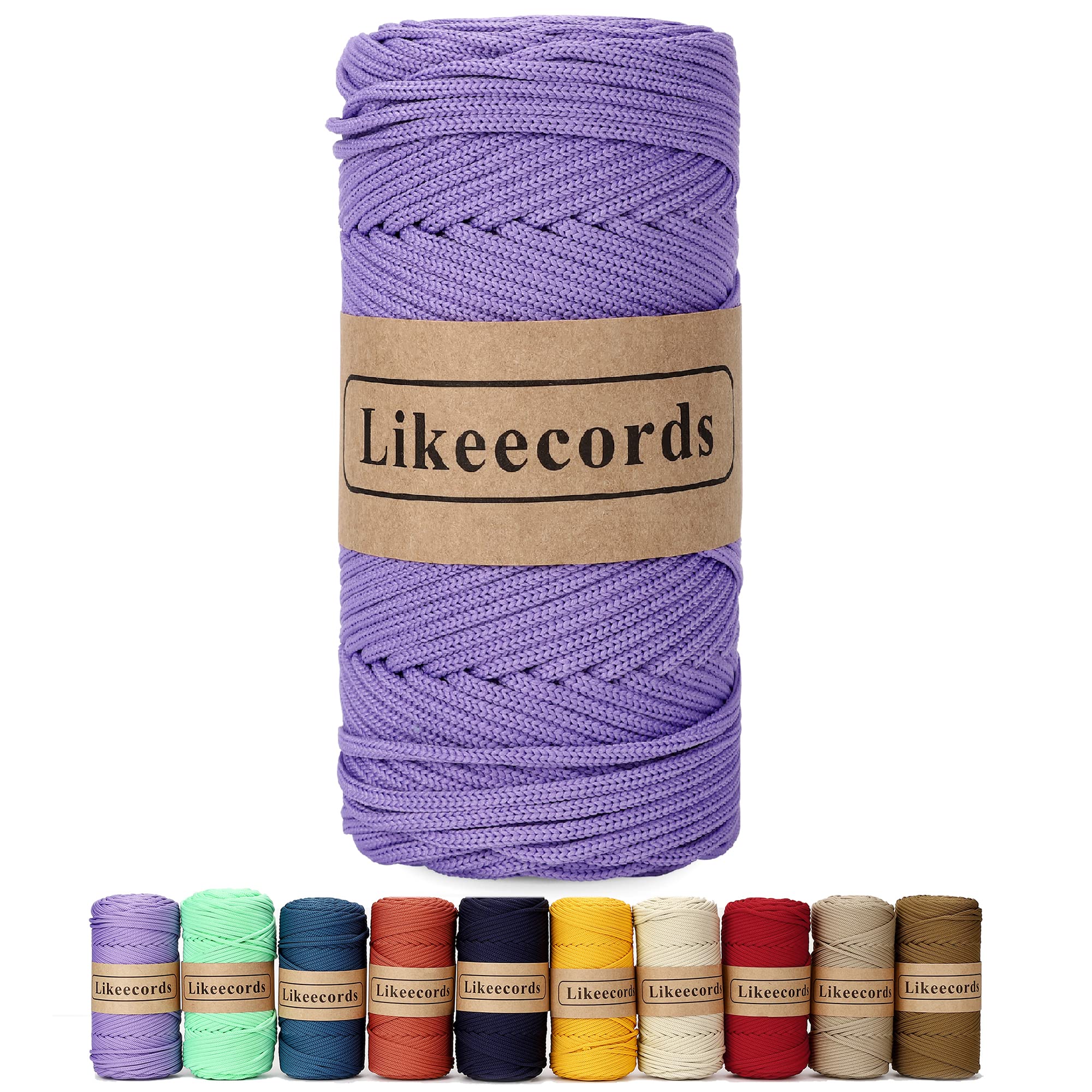 Cordon macramé violet résistant 4mm pour suspendre vos plantes en toute sécurité