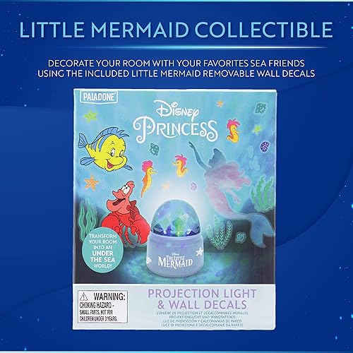 Miniatura 3 de Paladone Juego de luces de proyección y calcomanías de pared de La Sirenita, proyecta un mundo bajo el mar en tu techo y paredes