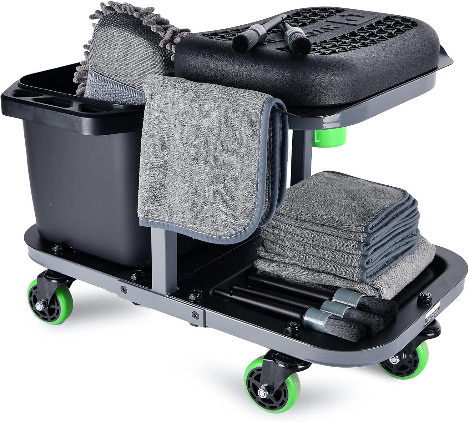 MYCHANIC Rolling Car Wash Stool with Car Detailing Kit : Automotive