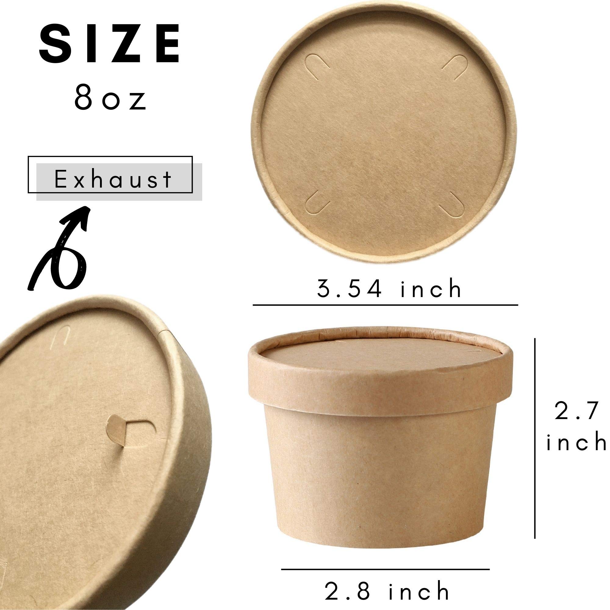 Heavy Duty Soup Containers, Ice Cream Bowls with Lids 40 Pack 8 oz Ice Cream Containers with