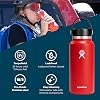 Hydro Flask - زجاجة ماء 946 مل (32 أونصة) - زجاجة ماء من الفولاذ المقاوم للصدأ معزولة بالتفريغ مع غطاء مرن ومسحوق - خالٍ من Bpa - فم عريض - الترمس