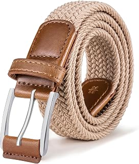 BULLIANT Men's Stretch Braided Belt 1 3/8" Woven Elastic Web Belt for Golf Casual Jeans Pants - No Hole Adjust Comfort Fit
