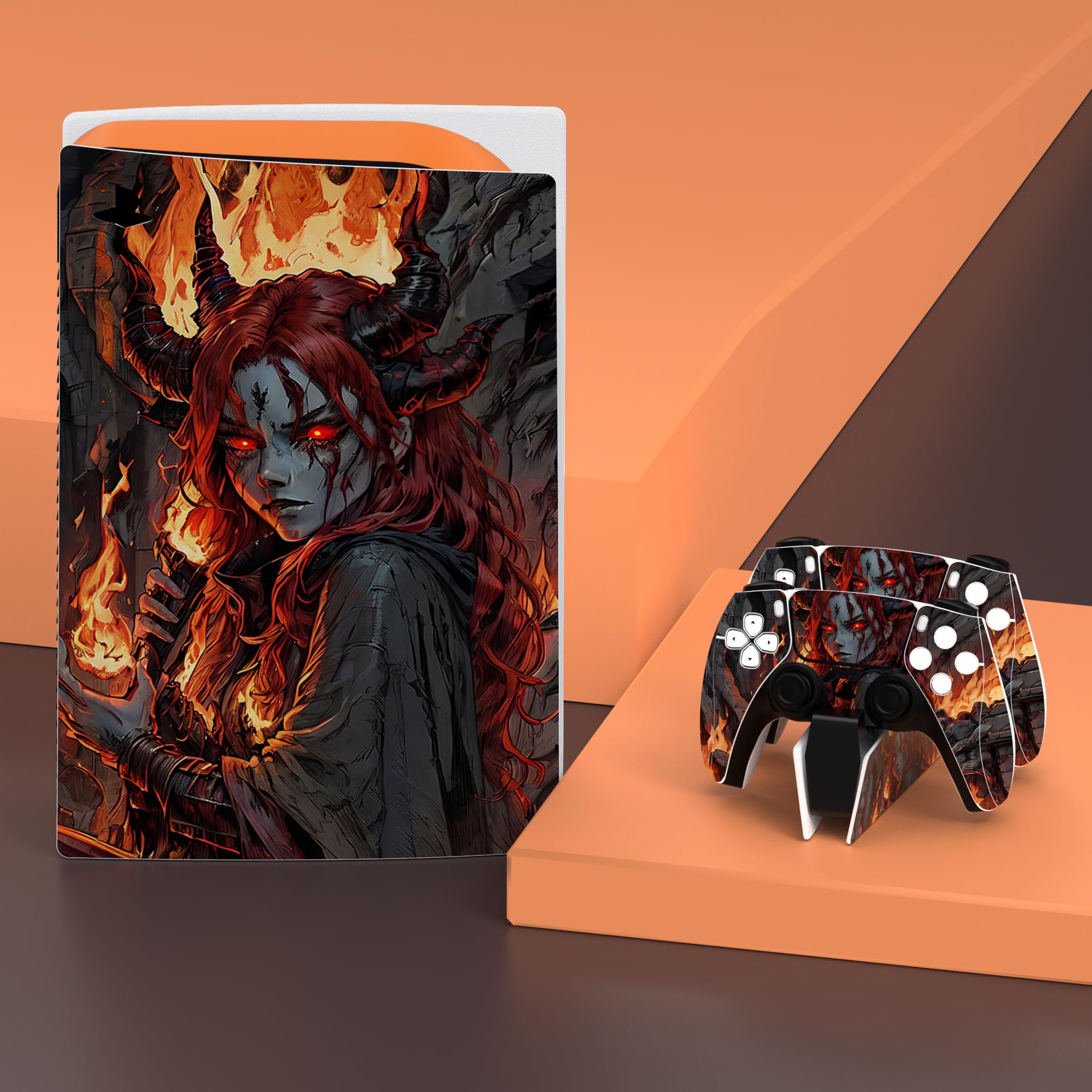 playvital Pegatina Completa para ps5 Edición Normal Calcomanía Vinilo para ps5 Consola&Control&Estación de Recarga&Control Remoto&Audífonos Adhesivo para ps5-Enviado de Llamas