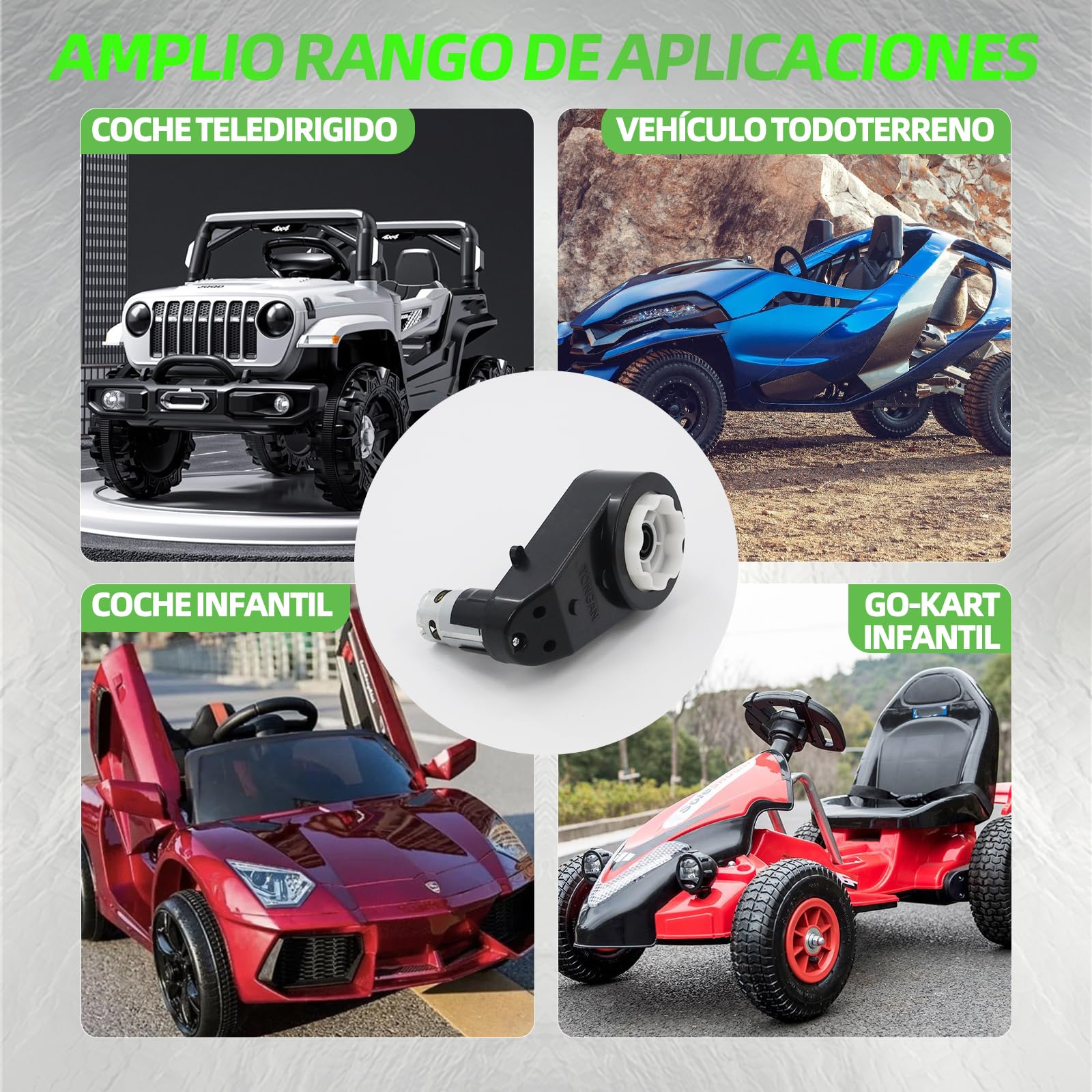 Motor de accionamiento para niños 24 V 40000 RPM RS555 – Juego de 2 motores de accionamiento de repuesto para niños vehículos eléctricos, coche infantil, vehículos de juguete (negro)