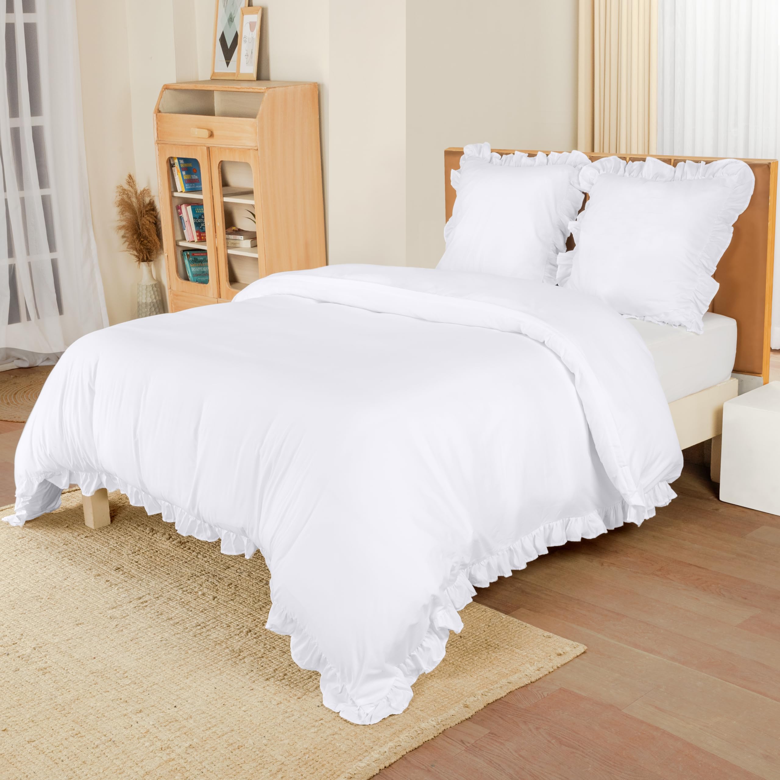 Utopia Bedding Funda Nordica Cama (Blanco, Cama 150-240x220cm + 2 x Fundas Almohada 65x65cm)
