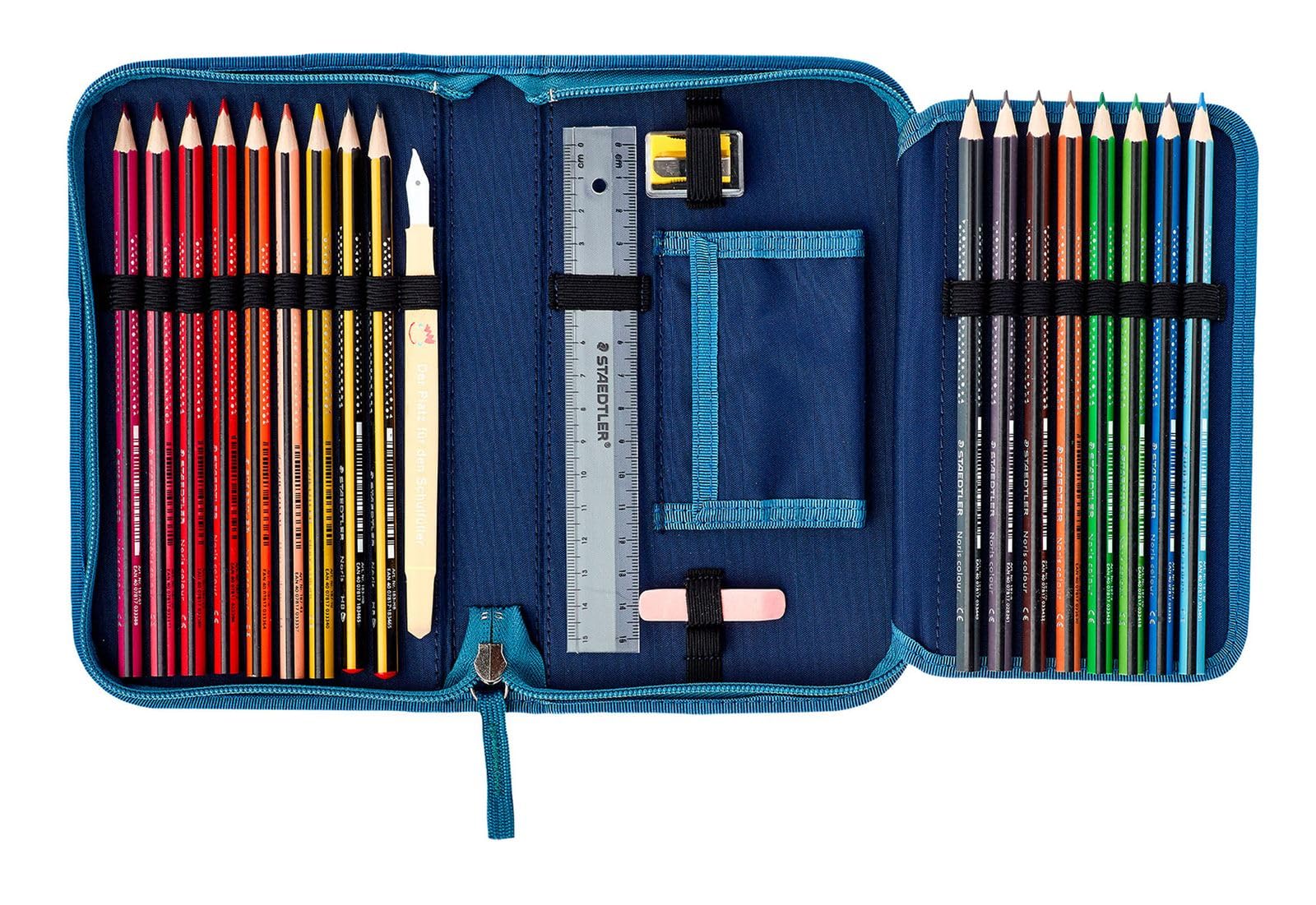 DER DIE DAS leichter Schulrucksack, ErgoFlex Blue Speed Set 5-teilig, ca. 22 l Volumen, ca. 800 g Gewicht