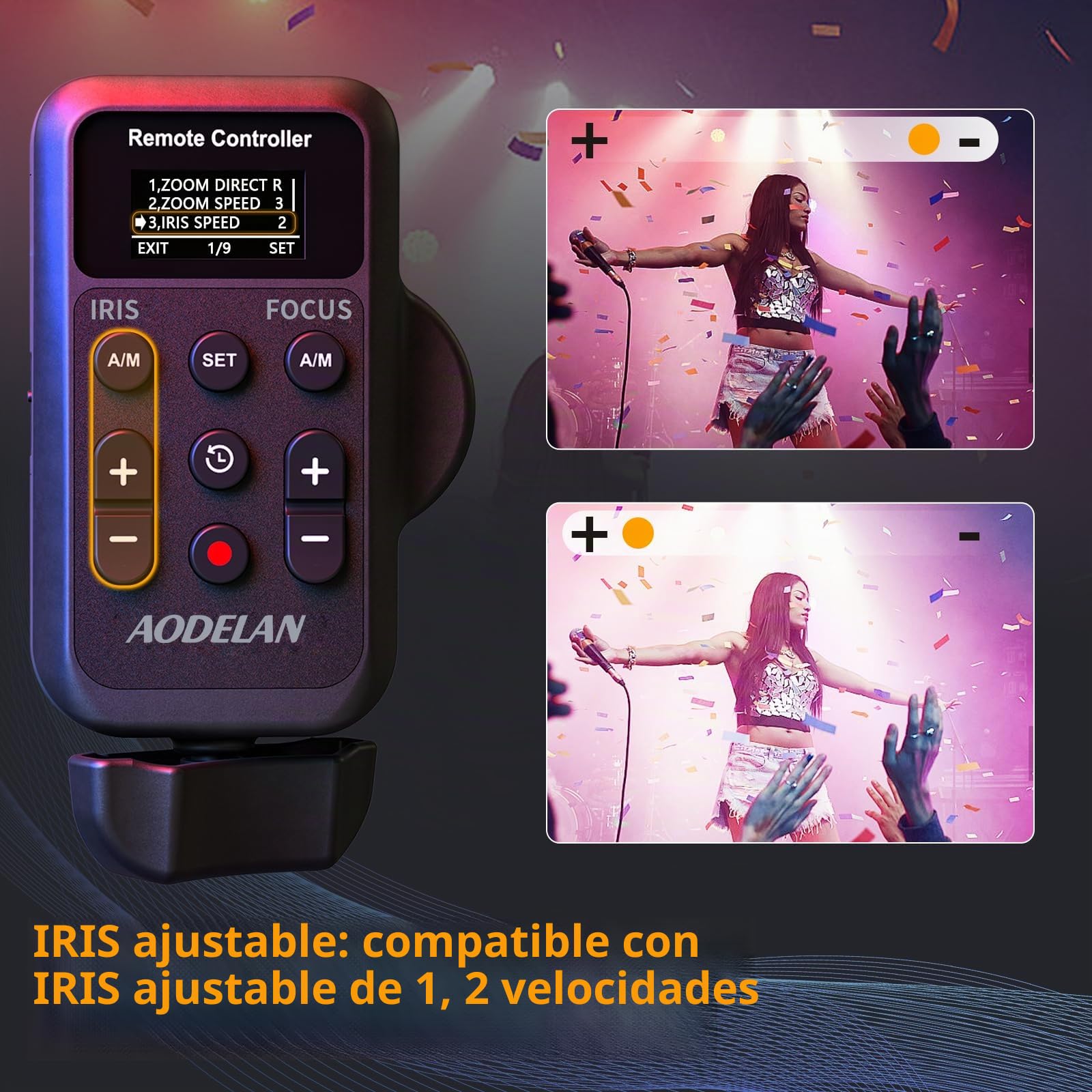 Lanc - Mando a distancia inalámbrico IRIS, enfoque, grabación de vídeo y zoom para Canon XL1S, XL2, XHA1 y Sony NX5C