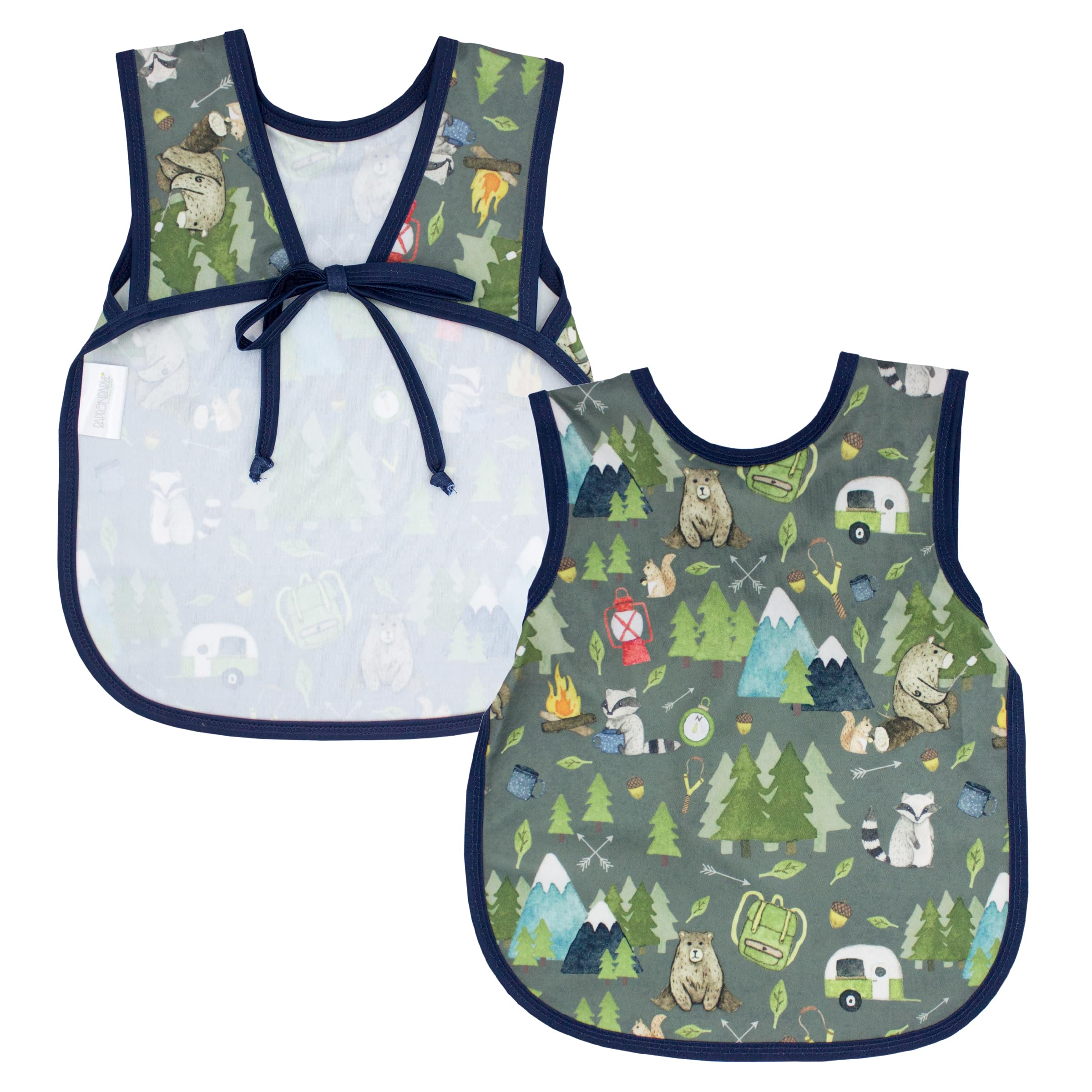 Animal Prints Bapron - No Neck Tie Safer Bib - Baby & Toddler - Soft Waterproof - PVC, BPA & Phthalate Free - 6m+