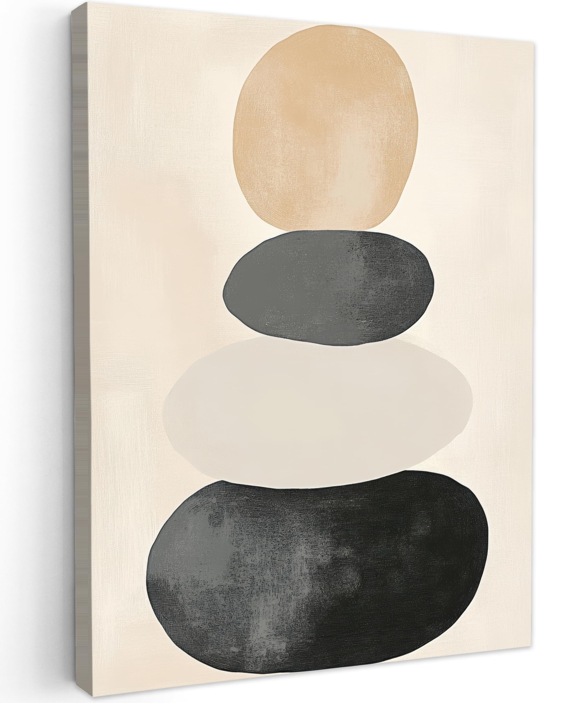 MuchoWow© Canvas Wall Art Work 24"x31" / 60x80 cm Room Decor Painting Wallfillers Picture Decoration Prints Japandi - Wabi-Sabi - Beige