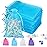 Angooni 100PCS Blue Sheer Organza Bags Gift Drawstring Pouch for Jewelry Party Wedding Favor Party Festival Candy Bags (4x6)