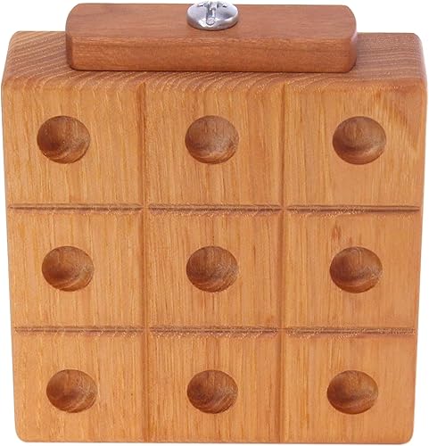 Miniatura 3 de AmishToyBox.com Juego de mármol de madera Tic Tac Toe con almacenamiento integrado para canicas (tabla de roble con tapa de cereza)