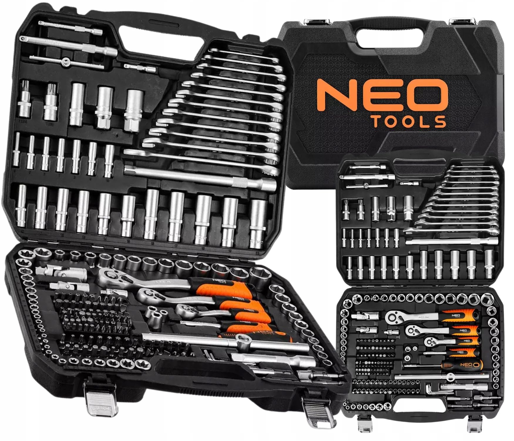 NEO Zestaw Kluczy Nasadowych 220 el. 1/2” 3/8” 1/4” +50x Rękawice Nitrylowe