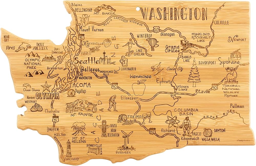 米国ワシントン州 地図 カッティングボード 米国ワシントン州 地図 カッティングボード