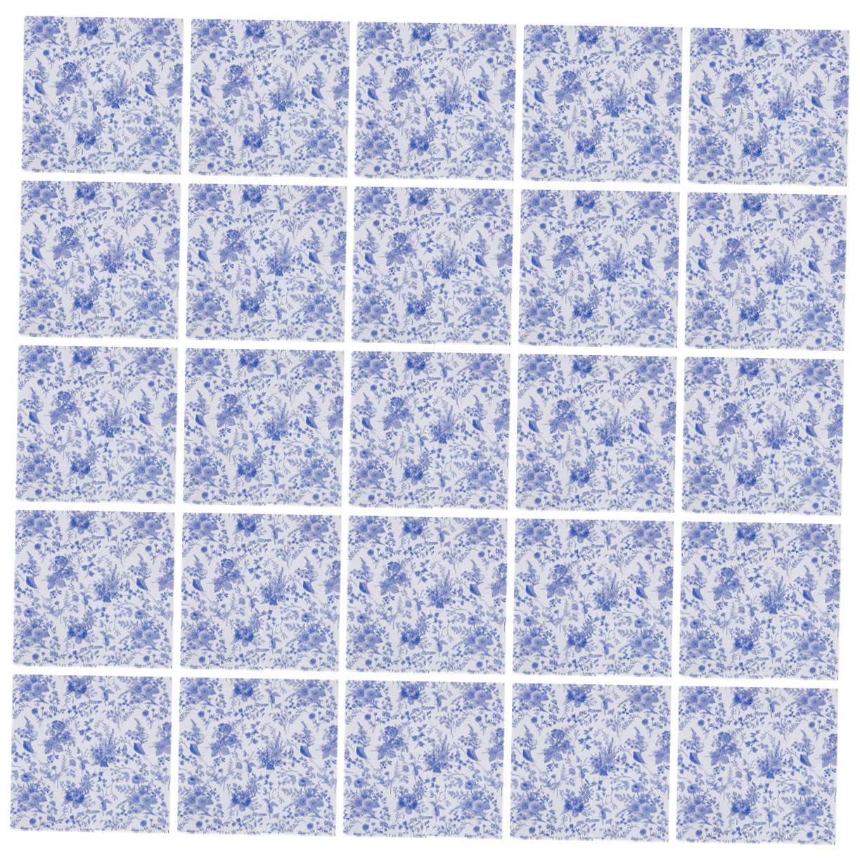 SHERCHPRY 2 Series Servilleta Azul Y Servilletas De Flores Antiguas Servilletas De Papel Decorativas De Despedida De Soltera Linda 100 Piezas*2