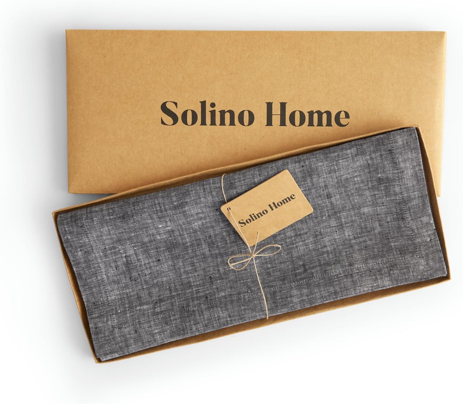 Solino Home Linen Chambray Black Table Runner 108 Inches Long - Athena, 100% Pure Linen Dining Table Runner 14 x 108 Inch for Winter, Mothers Day - Image 5