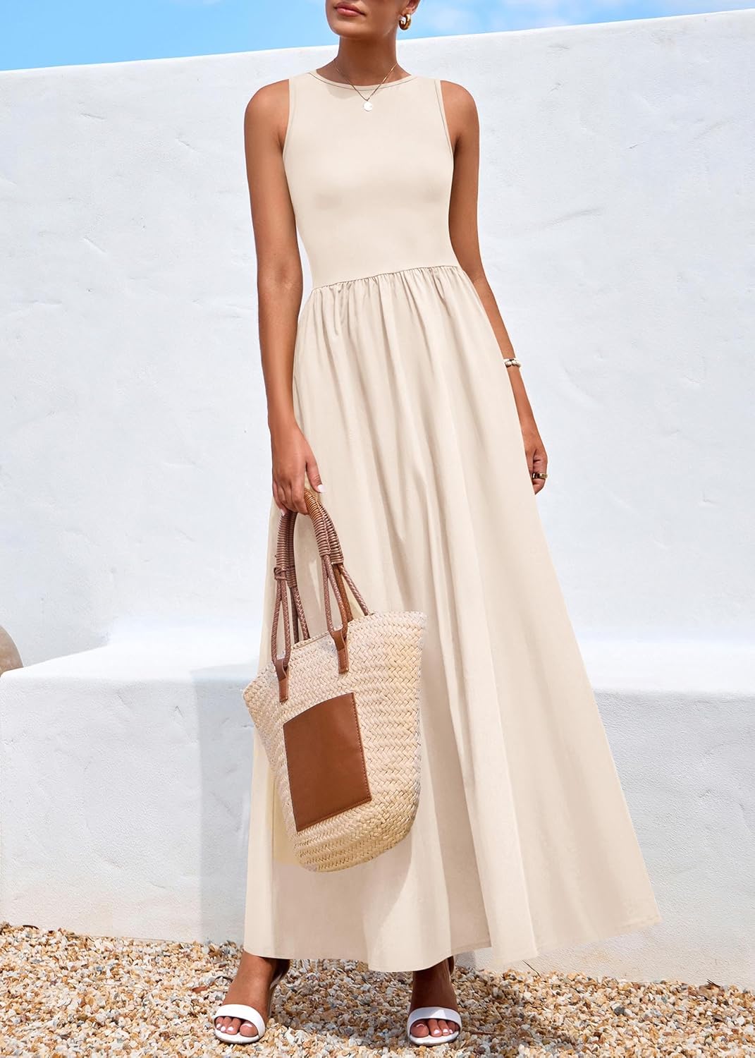 KIRUNDO Summe Sleeveless Maxi Dresses for Women 2026 Spring Wedding Guest A Line Tank Elegant Flowy Beach Long Sundress - Image 8