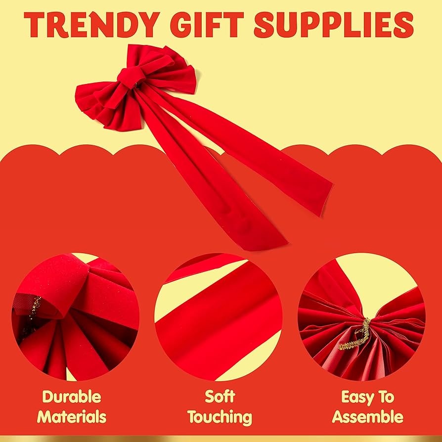 Amazon.com: JOYIN 8 Pack Christmas Red Velvet Bows, 26