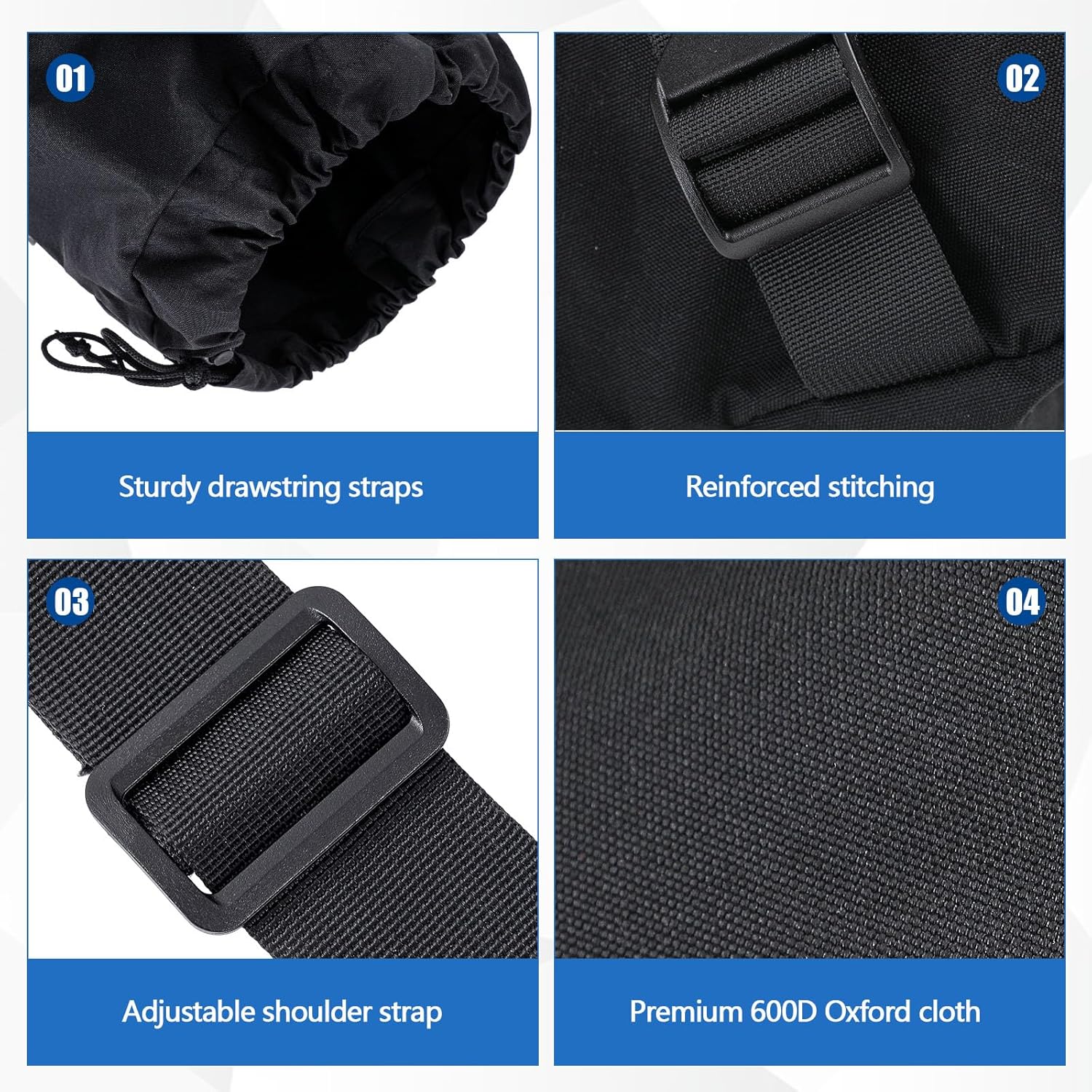 Double Camp Chair Replacement Bag, 48 Inches Heavy Duty Large Storage Bag, Nylon Folding Carry with Shoulder Strap Heavy Duty for Outdoor Camping Travel (Chair is Not Included)(Black)