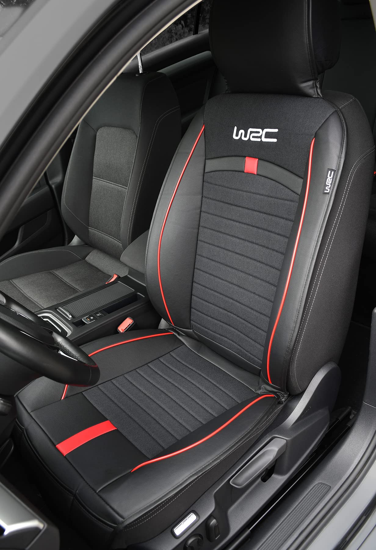 WRC 007589 Couvre-Siège Auto, Design Siège Baquet, Racing Noir/Orange 7589