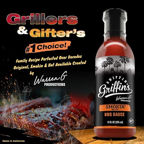 Miniatura 2 de Sniffin Griffin's Smokin BBQ Sauce  Barbacoa dulce mediana  Salsa de chile rojo ahumado  Sabor picante y salado  Ideal para asar a la parrilla,