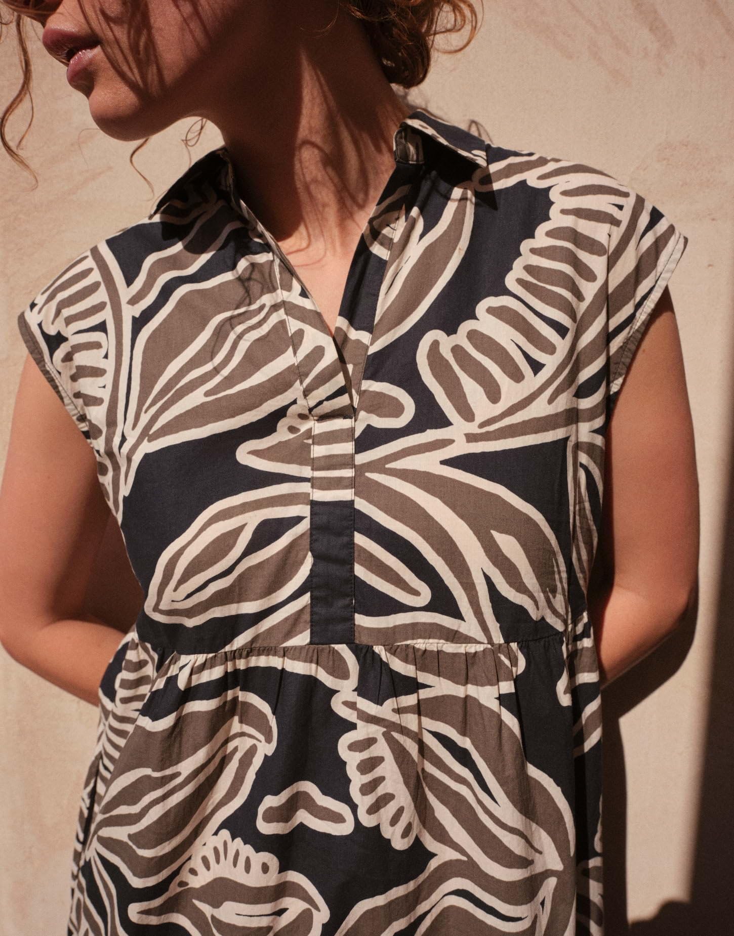OPUS Damen Midikleid | Printkleid WERISA Tropical A-Linie mit Volantstufen