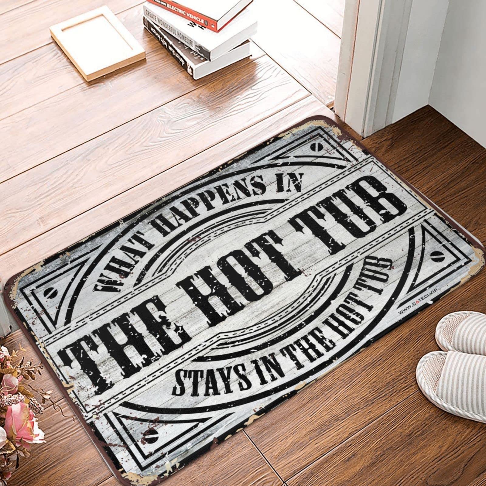 Tapis de jacuzzi extérieur COTECI pour entrée de bar vintage et terrasse festive 65x90 cm
