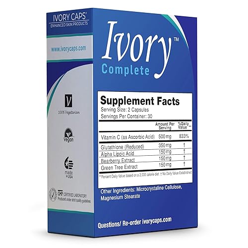 Miniatura 2 de Ivory Caps - Complemento avanzado de glutatiónvitamina C con ácido alfa lipoico, extracto de grosella y extracto de té verde