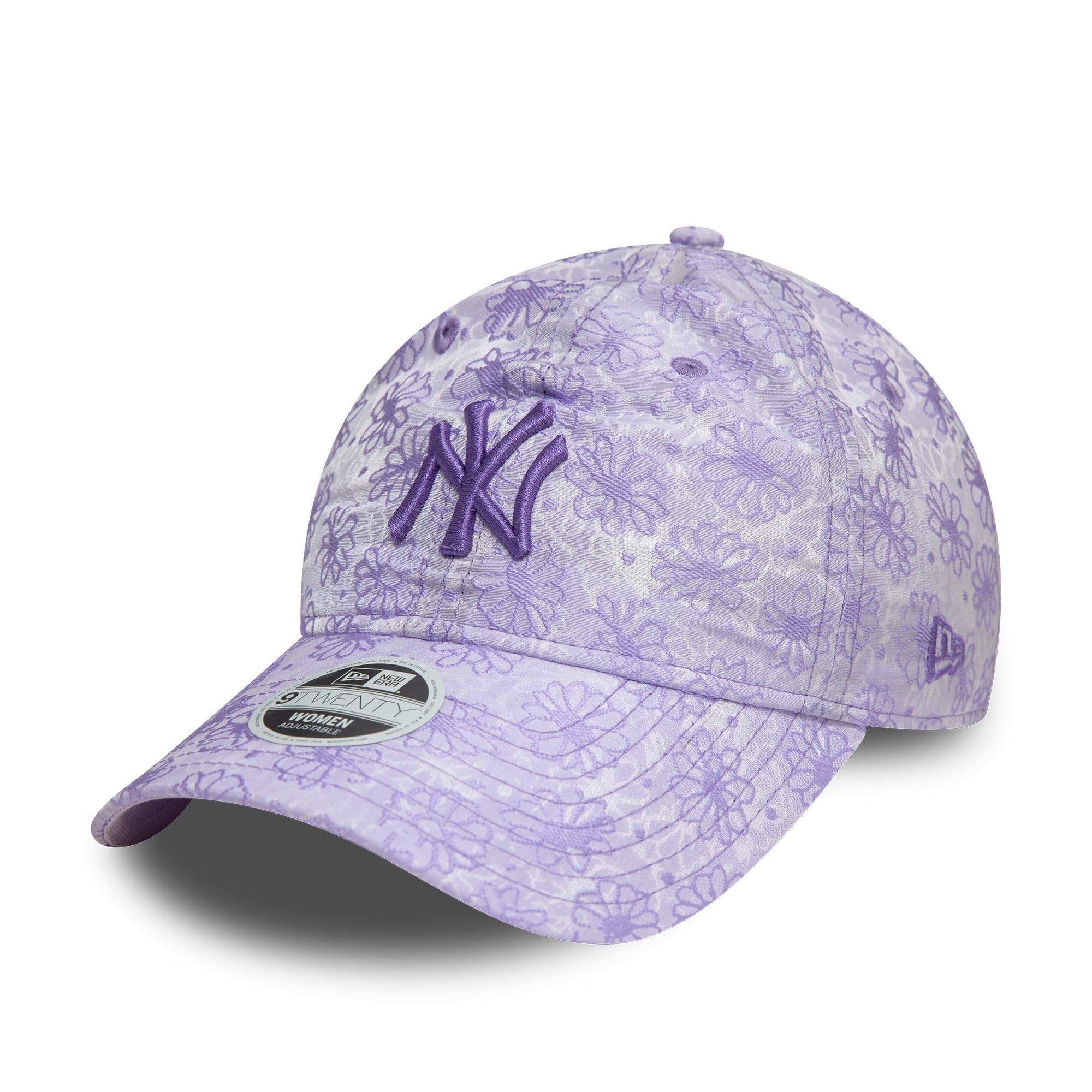 New Era New York Yankees hat for Women and Girls Baseball Cap flexibly Adjustable Flower Floral Purple โ image 1