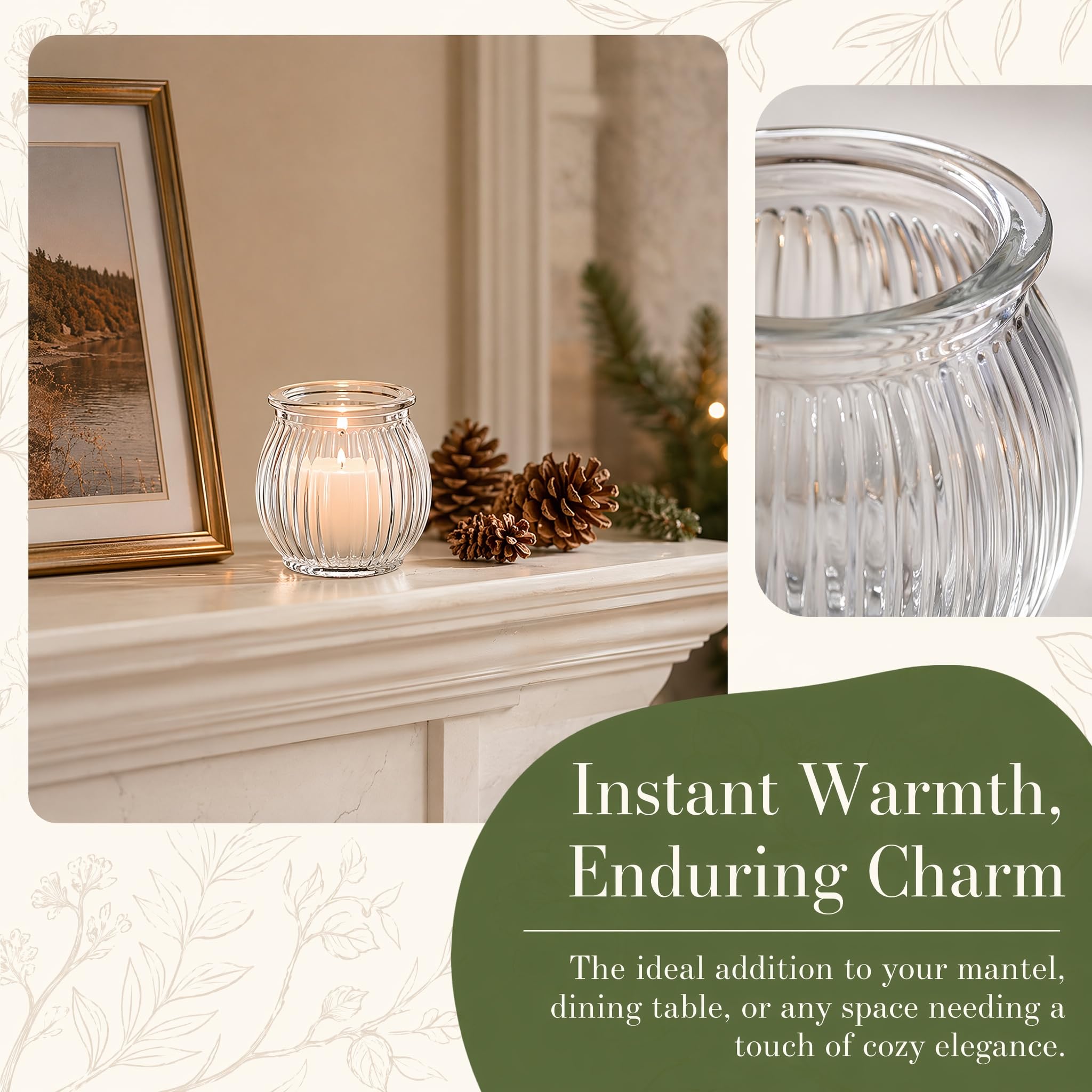 12 Pezzi Vasetti Portacandele in Vetro Trasparente per Tea Light, Piccoli Barattoli di Vetro per Candele Tealight, Portacandele per Centrotavola Matrimonio e Decorazione Casa (trasparente)