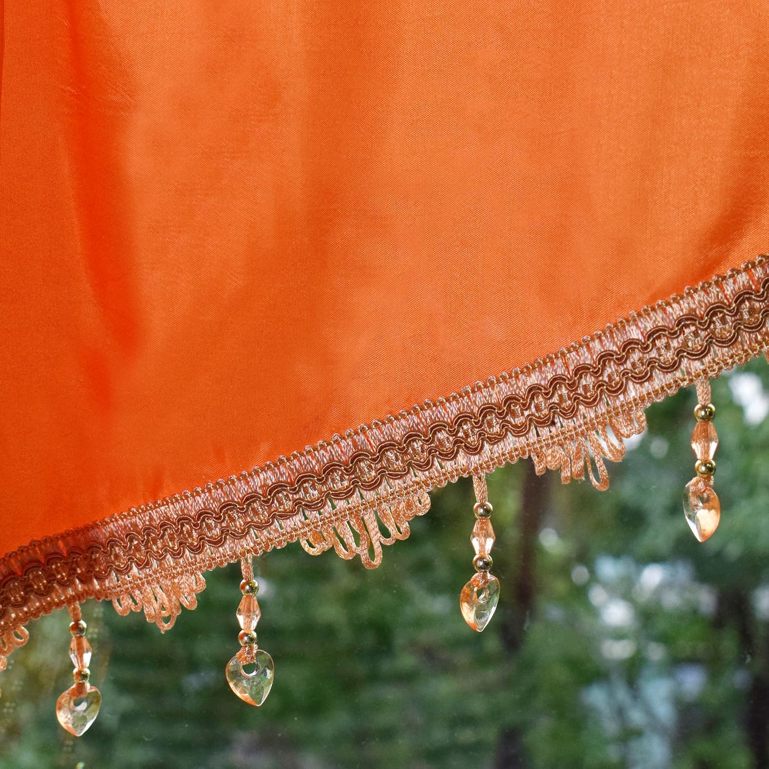 Molaxhome Swag Curtain Scalloped Curtain Valance Drape Sheer Lace Panel 1pc, Cloth Orange, W 51.2" x L 23.6" (1 Panels) - Image 9