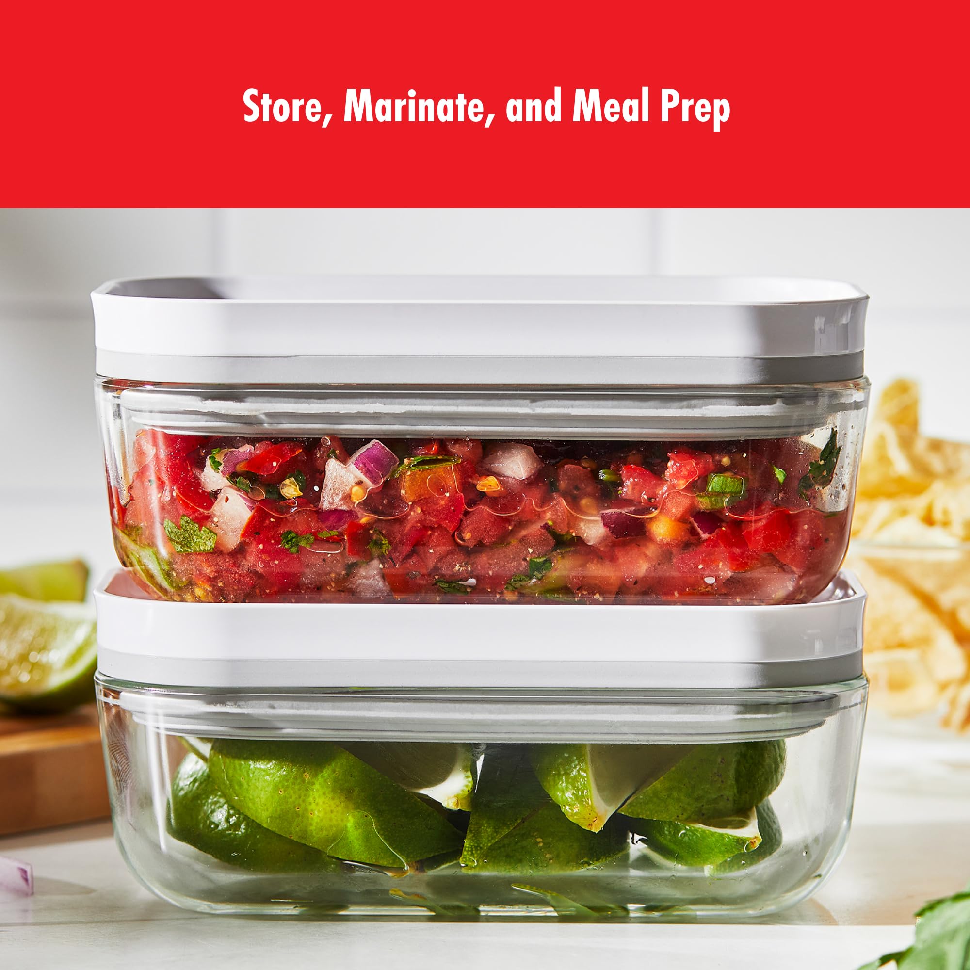 ZWILLING Fresh & Save - Recipientes de vidrio para almacenamiento de alimentos, 3 unidades, recipientes pequeños y grandes