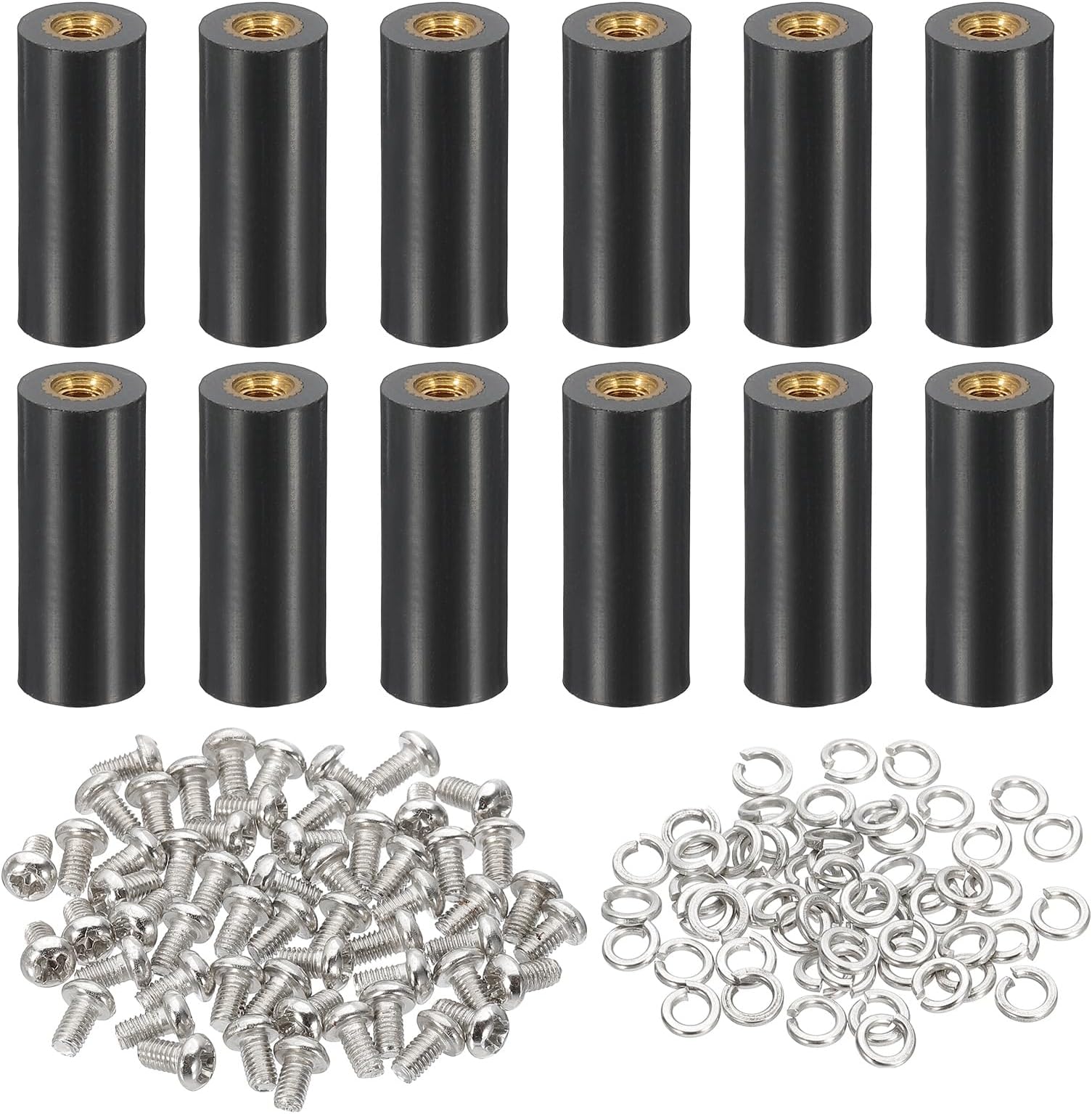 PATIKIL M3x20mm PCB Support Spacer, 12 Set 20mm/0.79" Supporting Height PCB Standoff Isolation Board Stand Column Flat Head Plastic Copper Support for PCB PC Board, Style 1