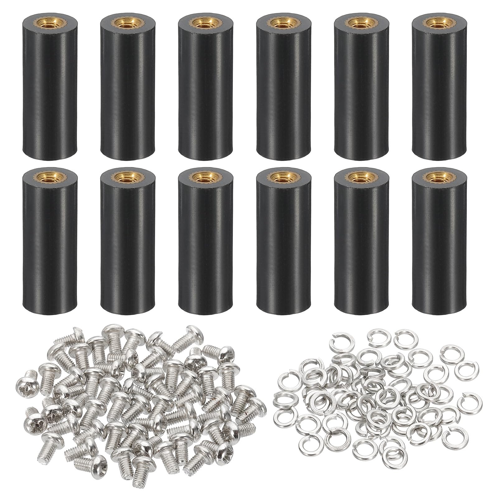 PATIKIL M3x20mm PCB Support Spacer, 12 Set 20mm/0.79" Supporting Height PCB Standoff Isolation Board Stand Column Flat Head Plastic Copper Support for PCB PC Board, Style 1