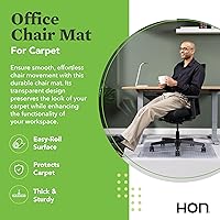 Vista 3 de HON Office Chair Mat for Carpet, Computer Desk Chair Mat for Carpeted Floors, Easy Glide in Office or Home with Extended Lip (36” x 48”)