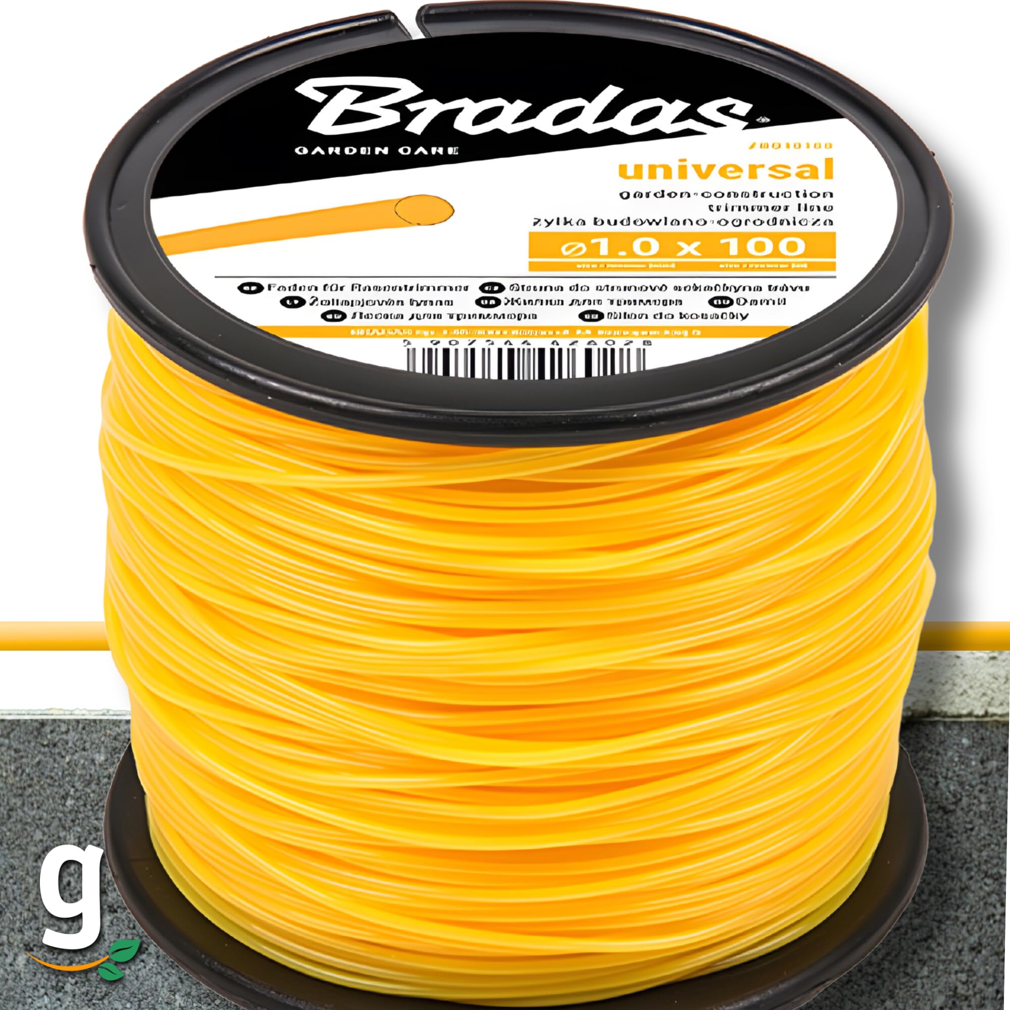 Corda da muratore – 100 m di lunghezza – Ø 1 mm – nylon – resistente ai nodi – resistente allo strappo e carico – su bobina/corda/cordicella/filo da costruzione/filo per pavimentazione