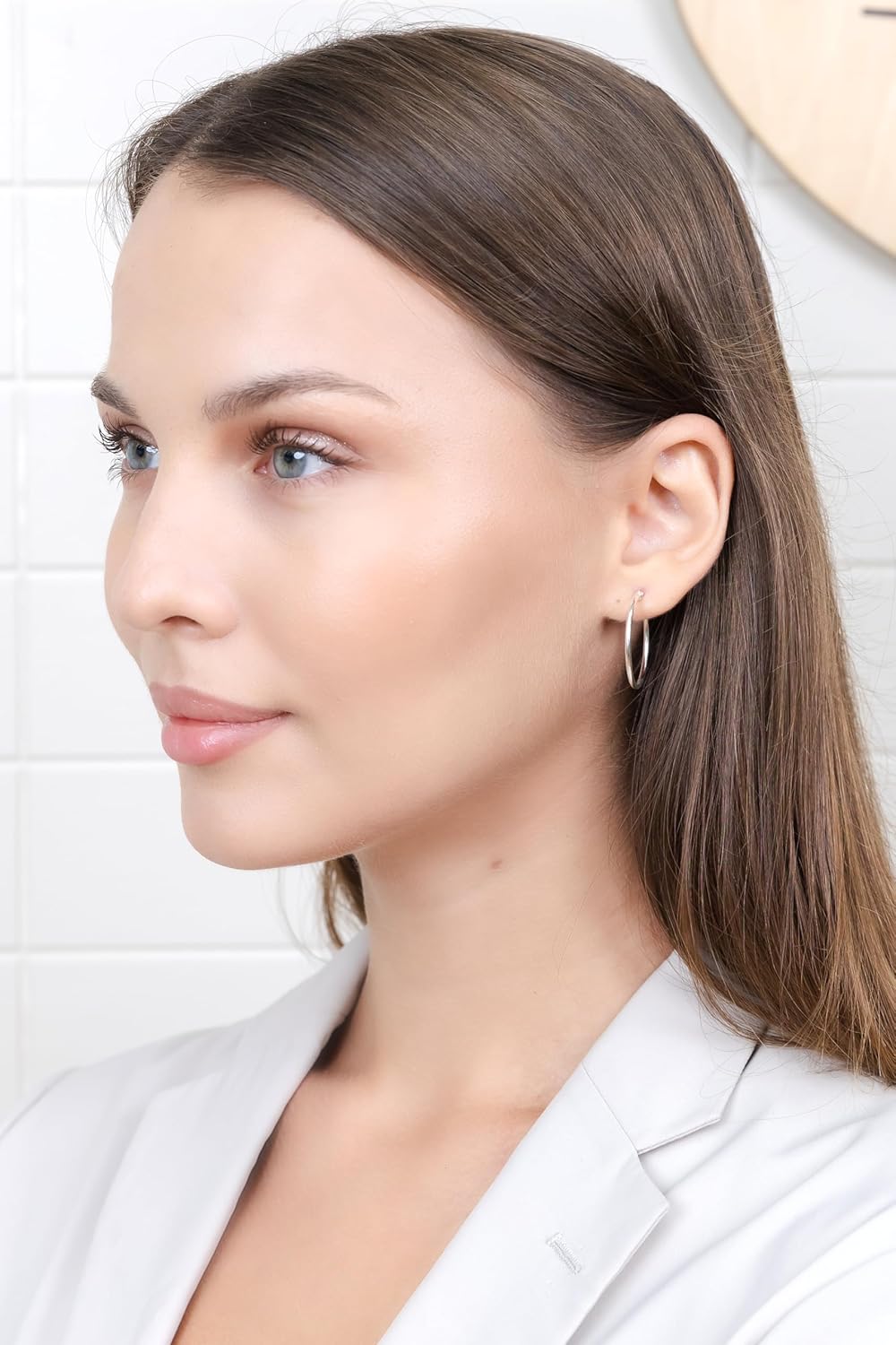 Hoops & Loops 925 Sterling Silver 1.5mm High Polished Round Small Click-Top Hoop Earrings, 15mm-50mm for Women Men Teen Girls | Silver, Yellow Gold & Rose Gold - Image 3