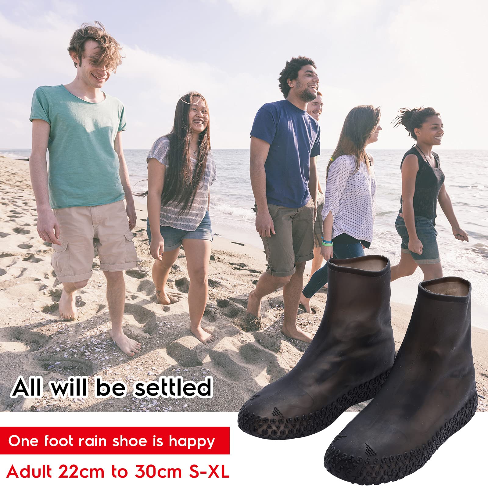 Couvre Chaussures Imperméables, Couvre Chaussures Pluie Réutilisables avec Semelle Antidérapante Et Fermetures Éclair pour Femmes Et Hommes, Connexion Transparente (Color : Brown, Size : 43-44