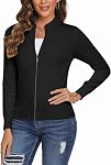 Totatuit Womens Long Sleeve Knitted Zip Up Sweater Cardigans Sweaters Lightweight Zipper Sweatshirts Jacket