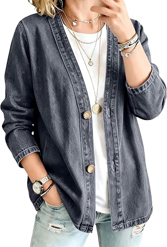 Denim Cardigan Jacket for Women, Denium Jacket, Knit Denim Jacket