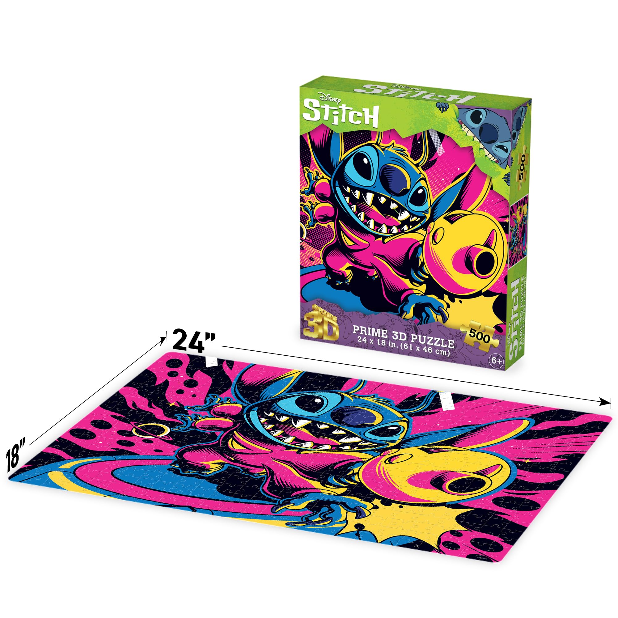 Amazon.com: Prime 3D | Disney | Stitch | 500 Piece 3D Jigsaw