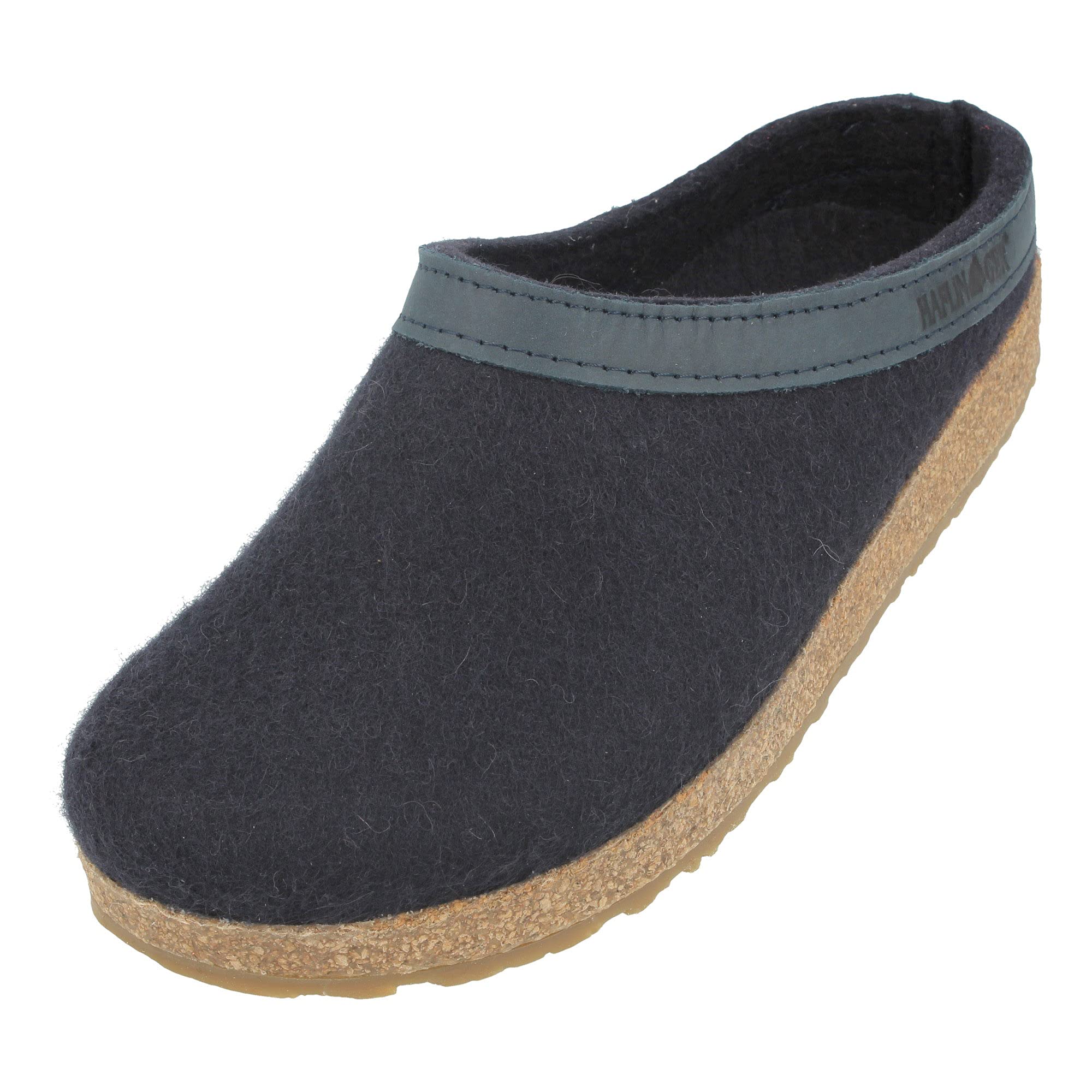 Haflinger Mens Wool Felt Open Back Slippers Blue 13