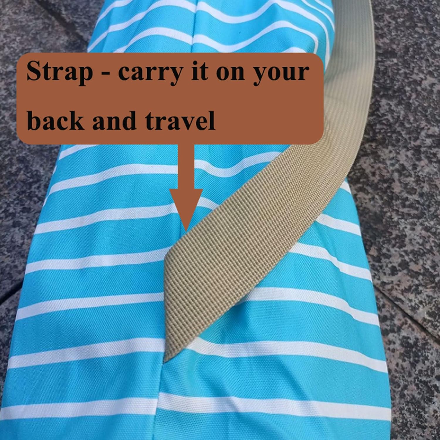 Tassel Patio Umbrella Lightweight Sun Shade Umbrella Button Tilt Outdoor Table Umbrella Portable Stripe Beach Umbrella