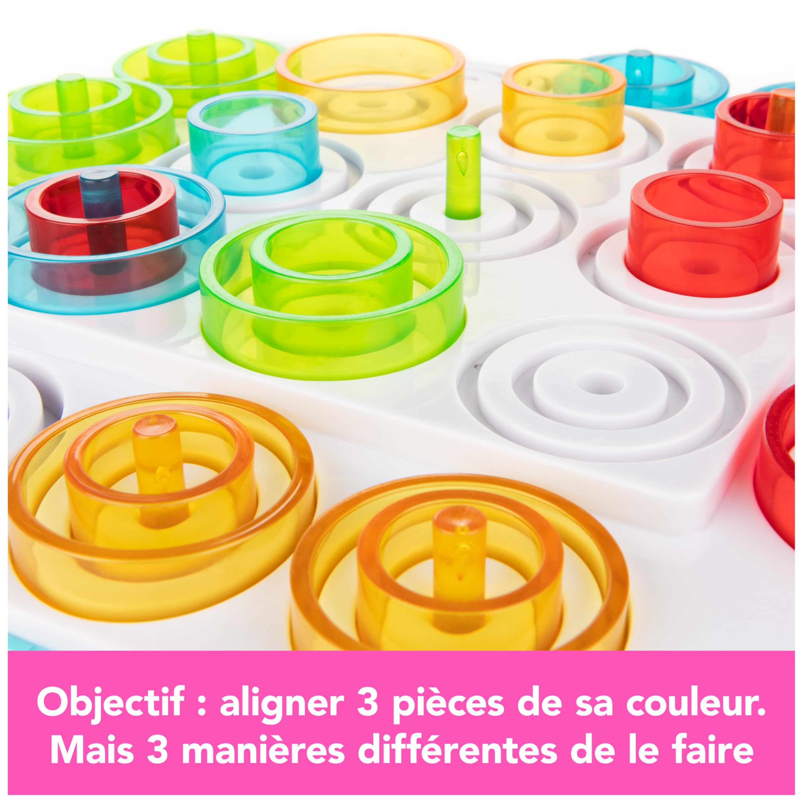 Spin Master Games Otrio - Strategic Board Game for the Family - Line Up the Pawns in a Modernized Version of the Morpion as a Board Game - Multiplayer - Child Toy Age 8+ in use