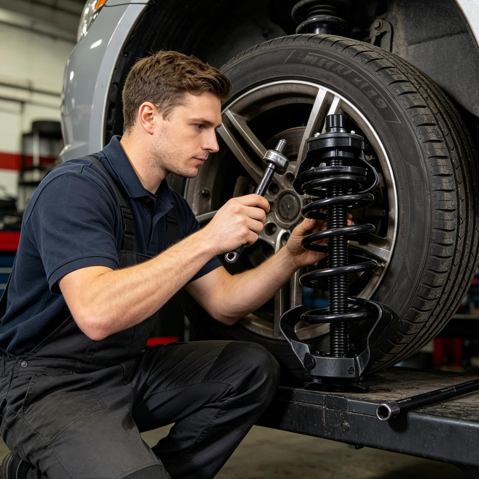 Compressore per montanti di Riparazione Ammortizzatori per Uso Pesante | Attrezzo installatore rimuovi elicoidali interne montante per auto, veicoli, automotive, garage e manutenzione